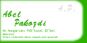 abel pakozdi business card